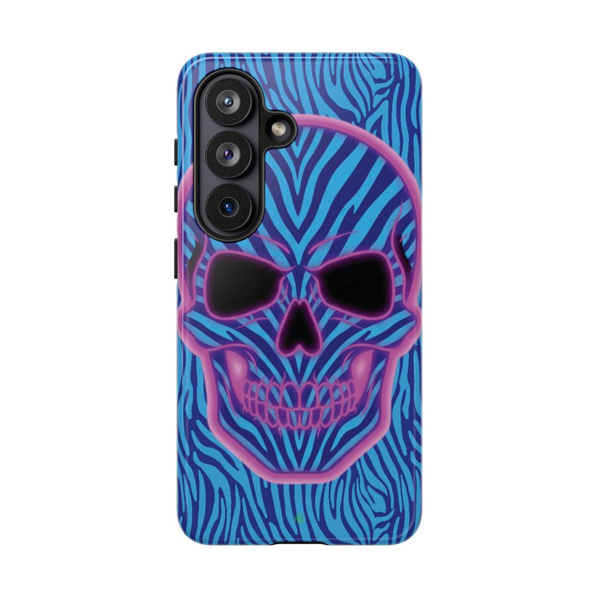 Neon Zebra Skull Tough Phone Case for iPhone, Galaxy, or Google Pixel