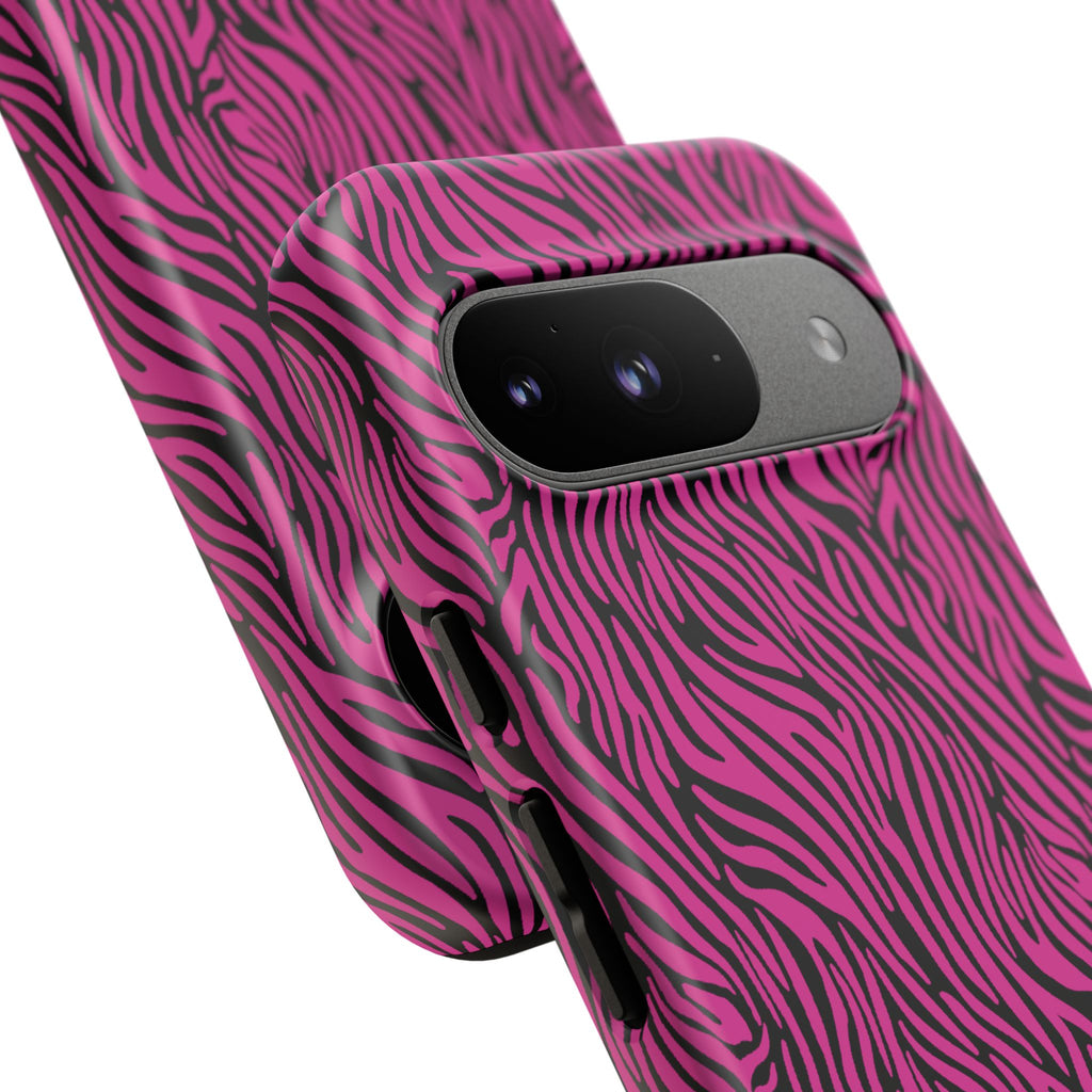 Pink Zebra Tough Phone Case for iPhone, Galaxy, or Google Pixel