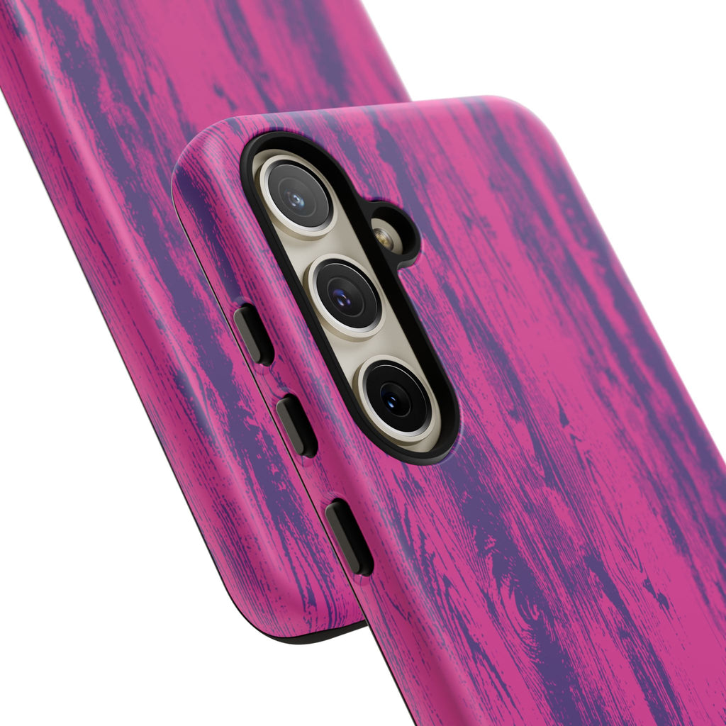 Pink Purple Wood Tough Phone Case iPhone, Galaxy, or Google Pixel