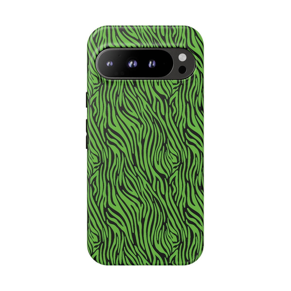 Neon Green Zebra Tough Phone Case iPhone, Galaxy, or Google Pixel