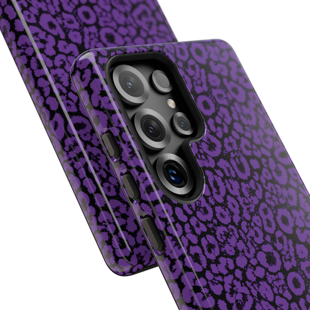 Purple Leopard Tough Case for iPhone, Galaxy or Google Pixel