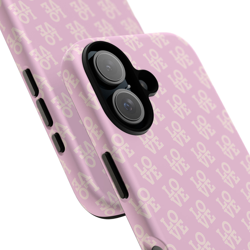 Pink 'LOVE' Pattern Tough Phone Case