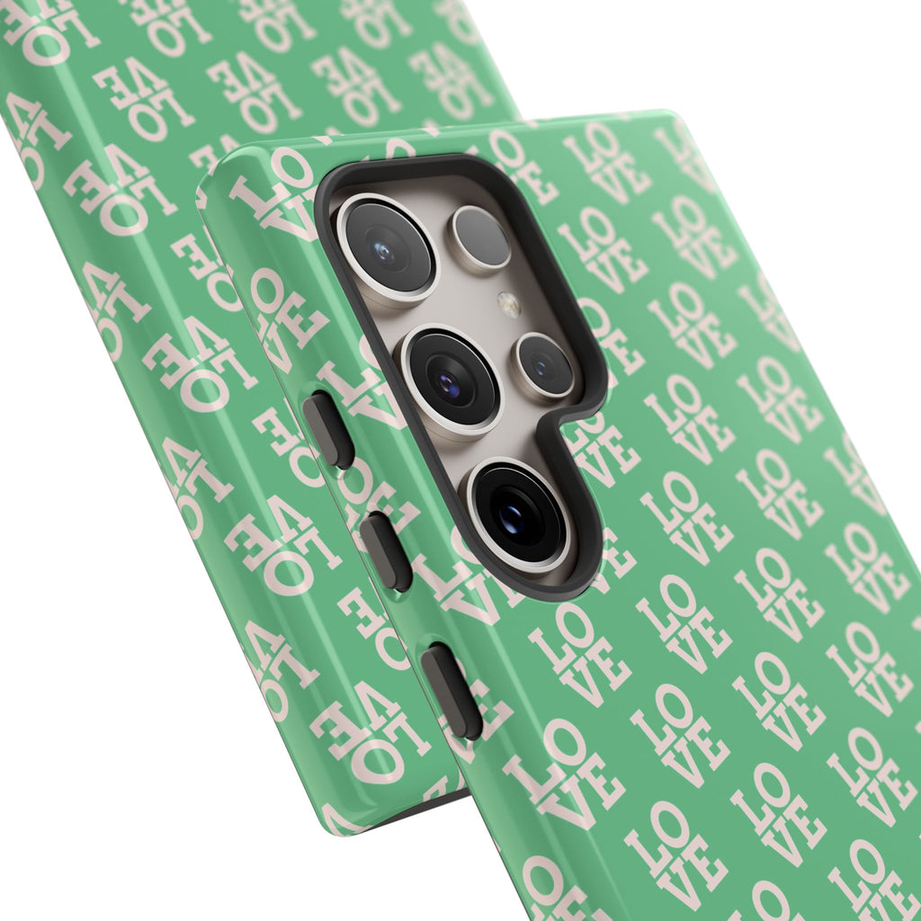 LOVE Aqua Tough Phone Case for iPhone, Galaxy, or Google Pixel
