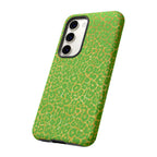 Neon Green Gold Leopard Tough Phone Case iPhone, Galaxy, or Google Pixel