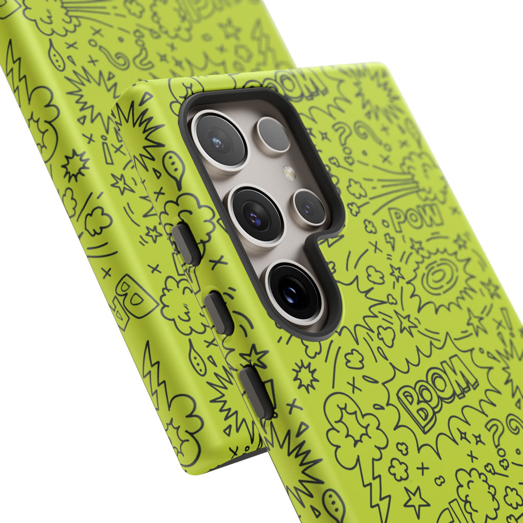Neon Lime Wow Tough Case for iPhone, Galaxy, or Google Pixel