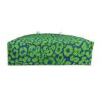 Neon Green Blue Leopard Eco Friendly Weekender Bag, Travel Tote, Beach Bag