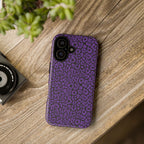 Purple Leopard Tough Case for iPhone, Galaxy or Google Pixel