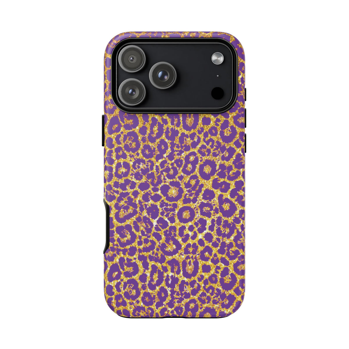 Purple Gold Leopard Tough Phone Case for iPhone, Galaxy, or Google Pixel