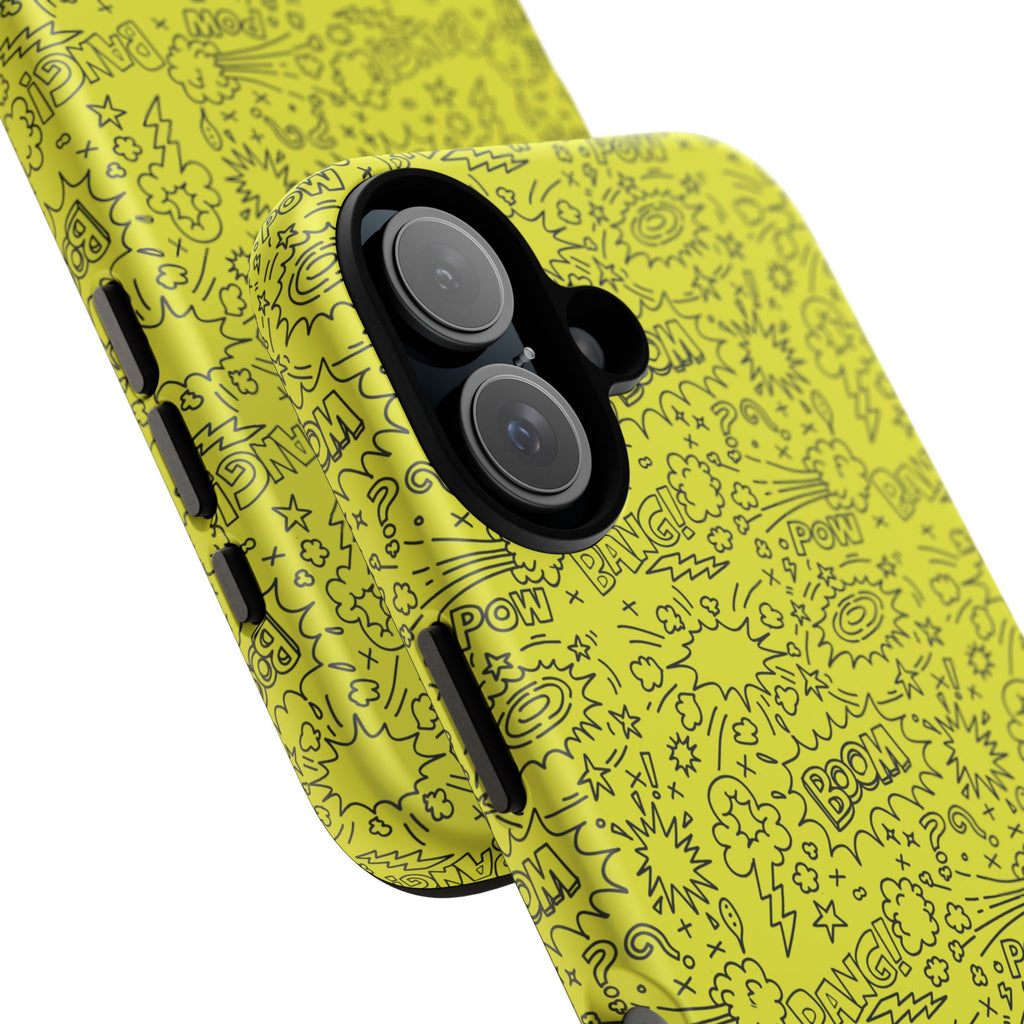 Neon Yellow Wow RG Tough Phone Case for iPhone, Galaxy, or Google Pixel
