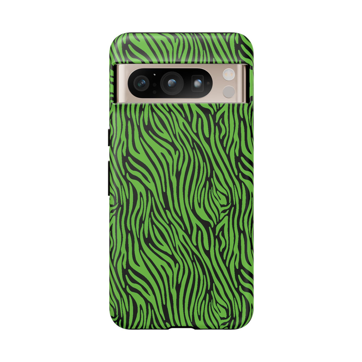 Neon Green Zebra Tough Phone Case iPhone, Galaxy, or Google Pixel