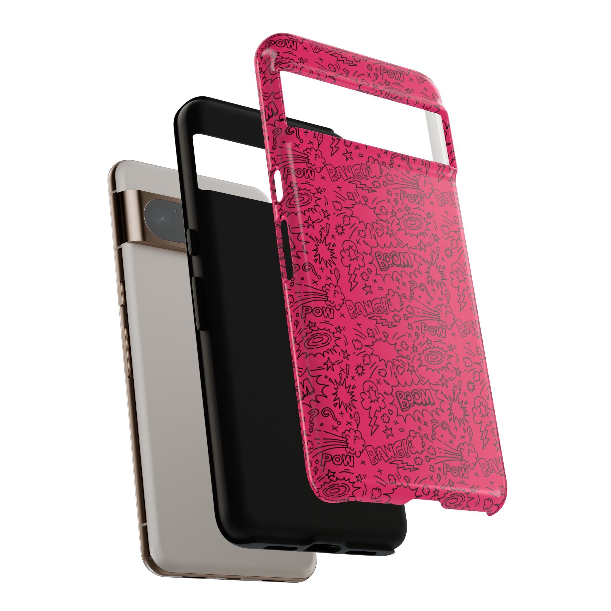 Pink Wow Tough Case for iPhone, Galaxy, or Google Pixel