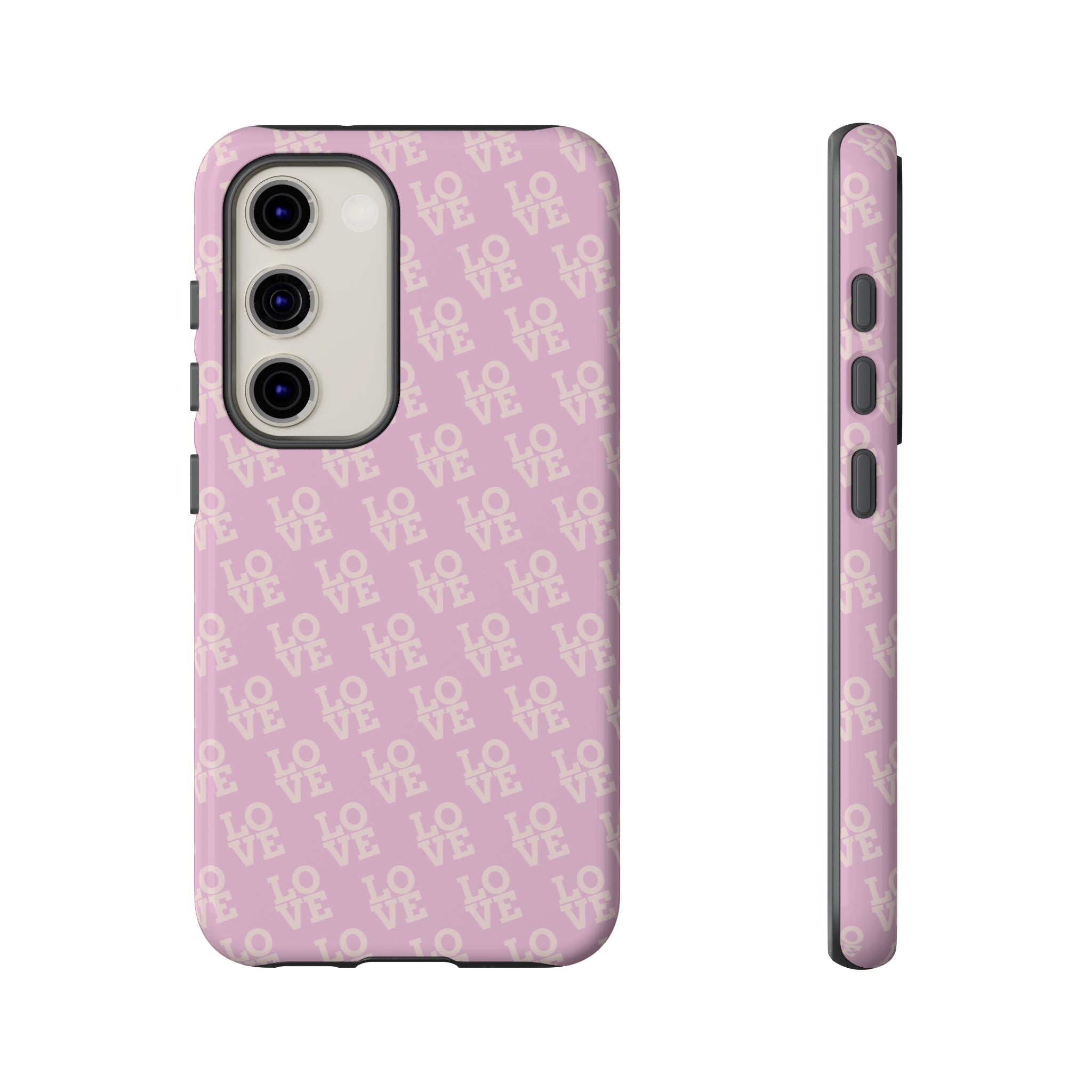 LOVE Pink Tough Phone Case for iPhone, Galaxy, or Google Pixel