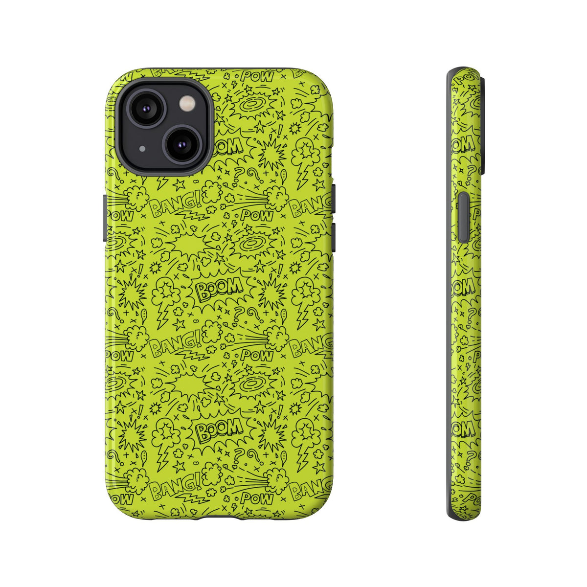 Neon Lime Wow Tough Case for iPhone, Galaxy, or Google Pixel