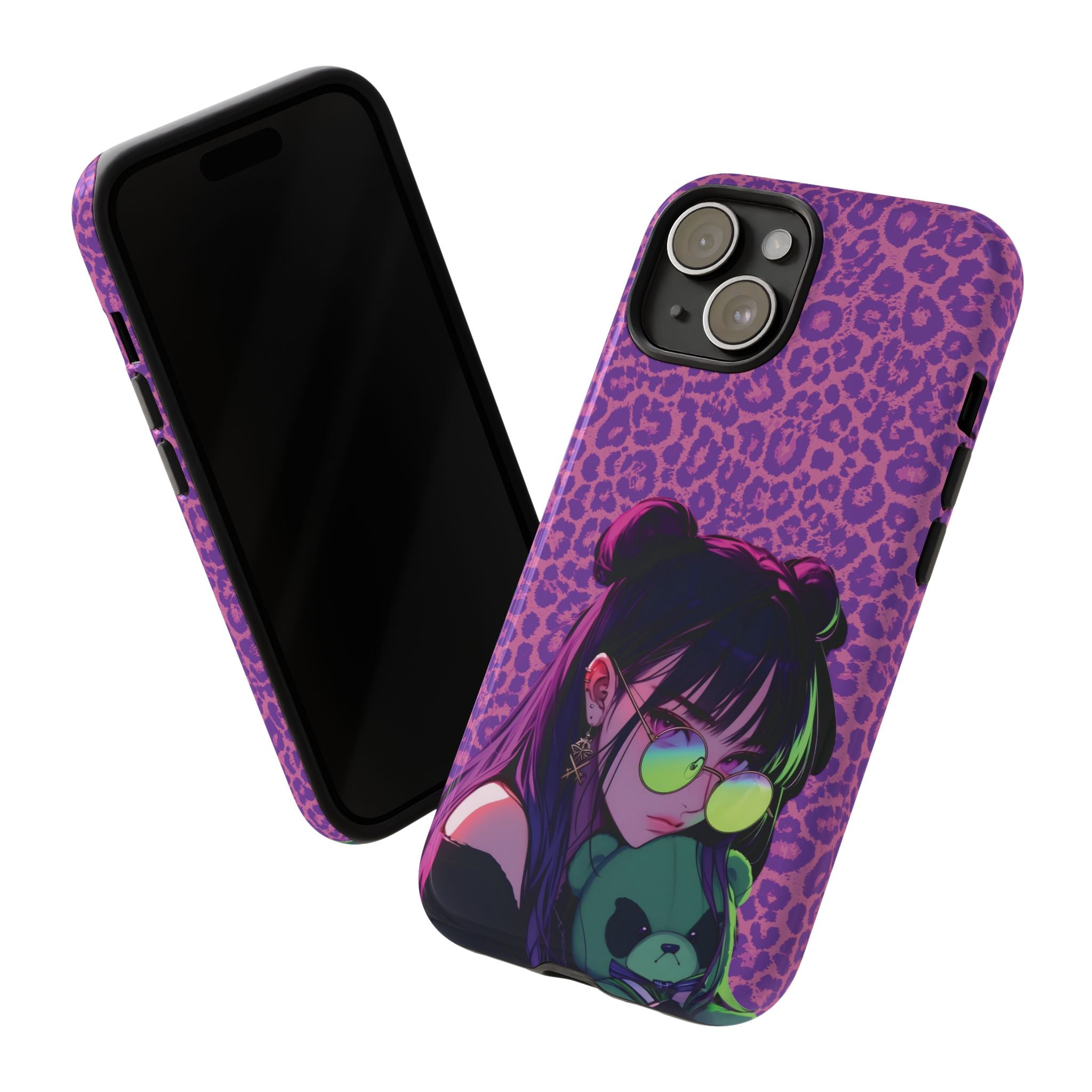 Purple Pink Leopard Kz iPhone, Galaxy and Google Tough Cases