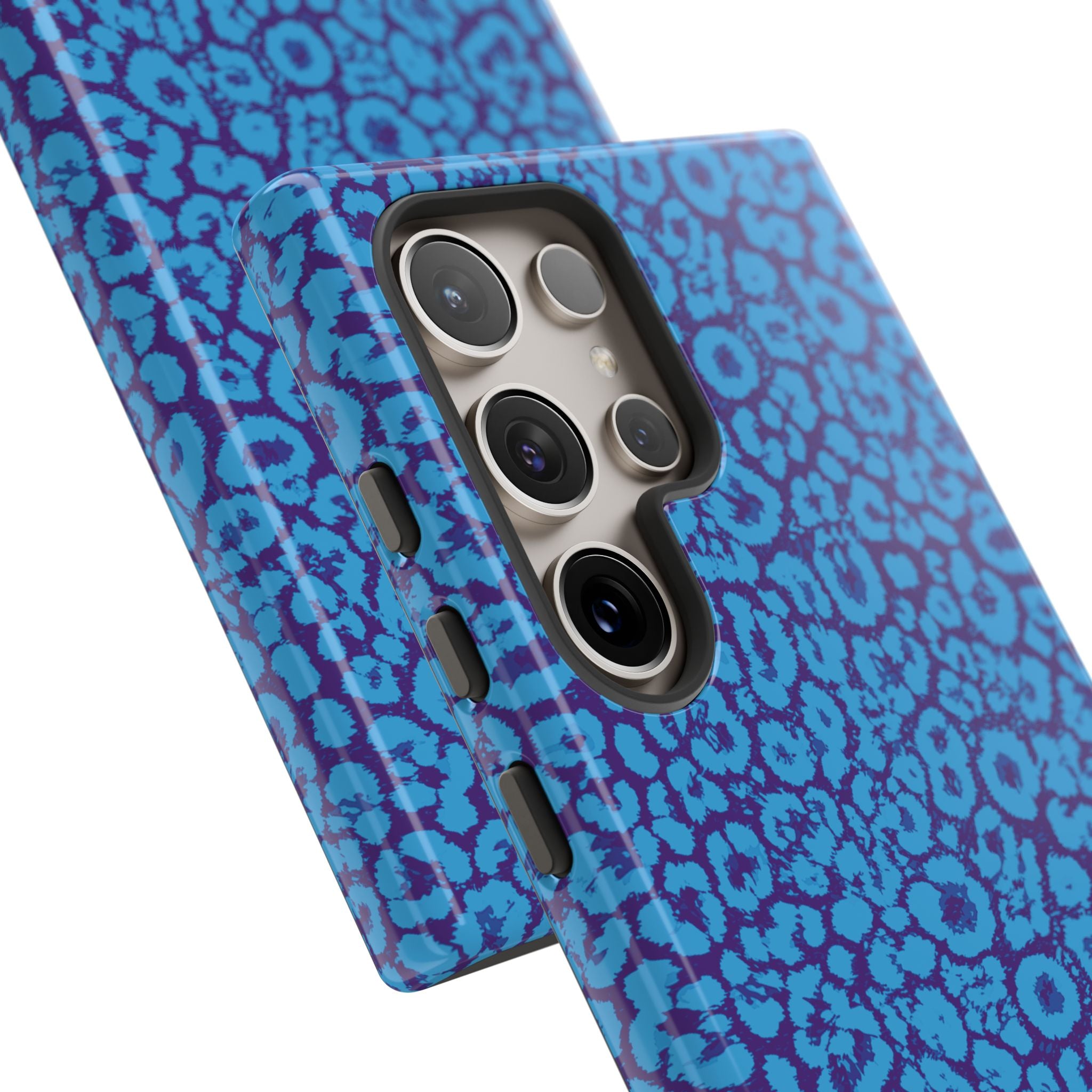 Blue Purple Leopard Tough Phone Case iPhone, Galaxy, or Google Pixel