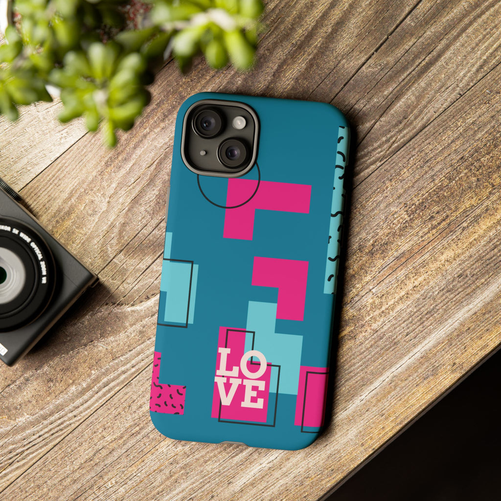 LOVE Teal Green Tough Phone Case for iPhone, Galaxy, or Google Pixel