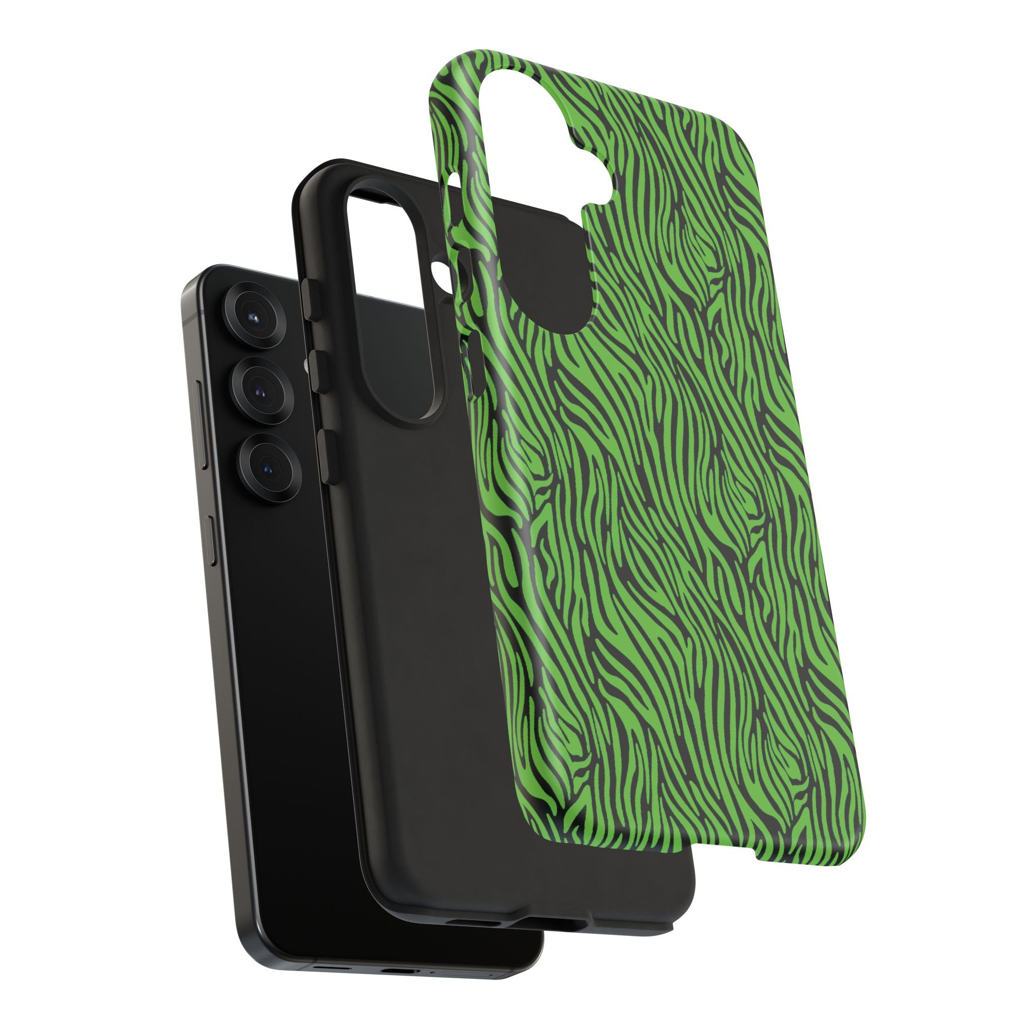 Neon Green Zebra Tough Phone Case iPhone, Galaxy, or Google Pixel