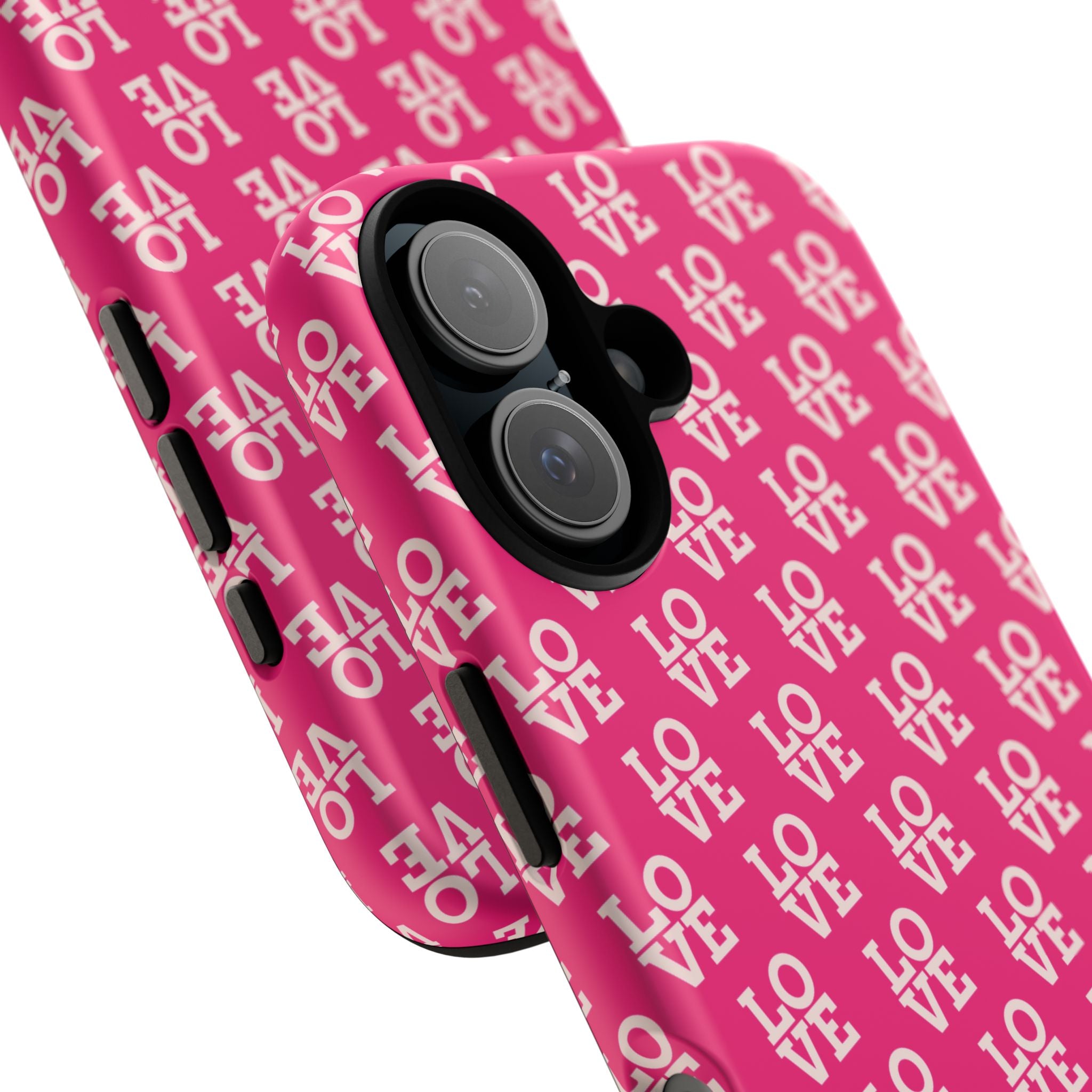 Vibrant Pink LOVE Tough Case iPhone, Galaxy, or Google Pixel