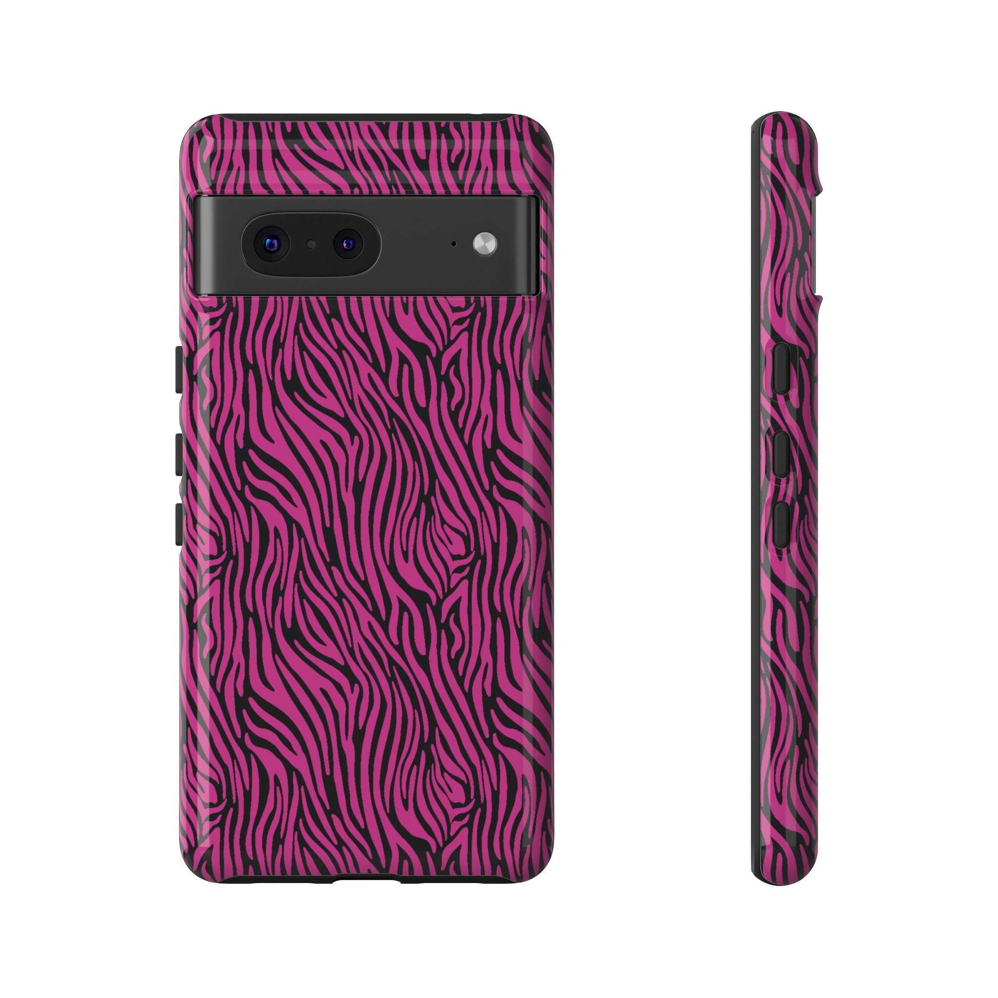 Pink Zebra Tough Phone Case for iPhone, Galaxy, or Google Pixel
