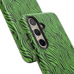 Neon Green Zebra Tough Phone Case iPhone, Galaxy, or Google Pixel