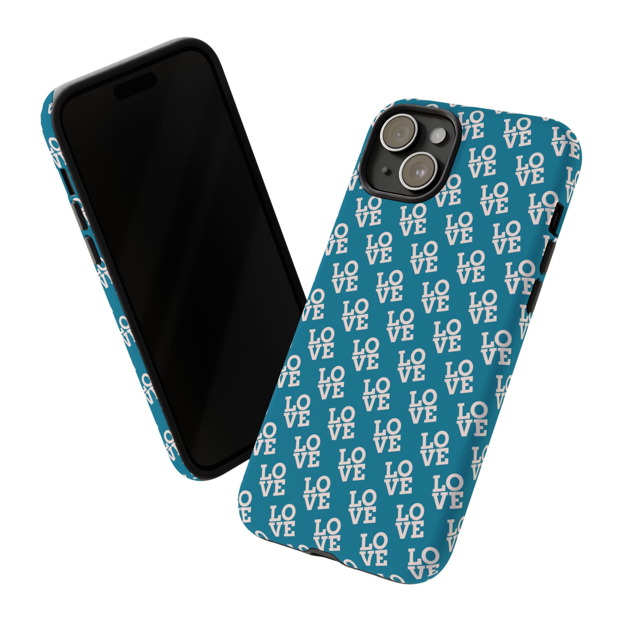 LOVE Teal Green Tough Phone Case iPhone, Galaxy, or Google Pixel