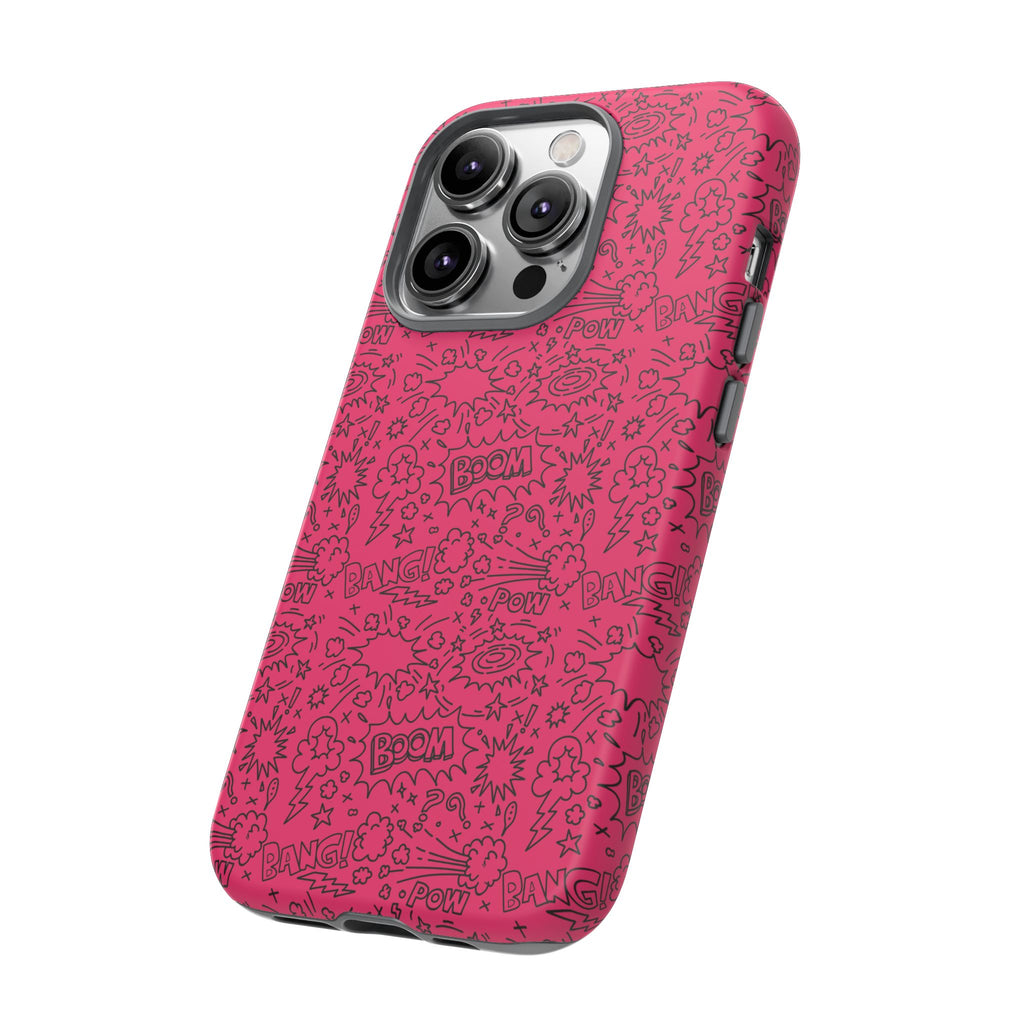 Pink Wow Tough Case for iPhone, Galaxy, or Google Pixel