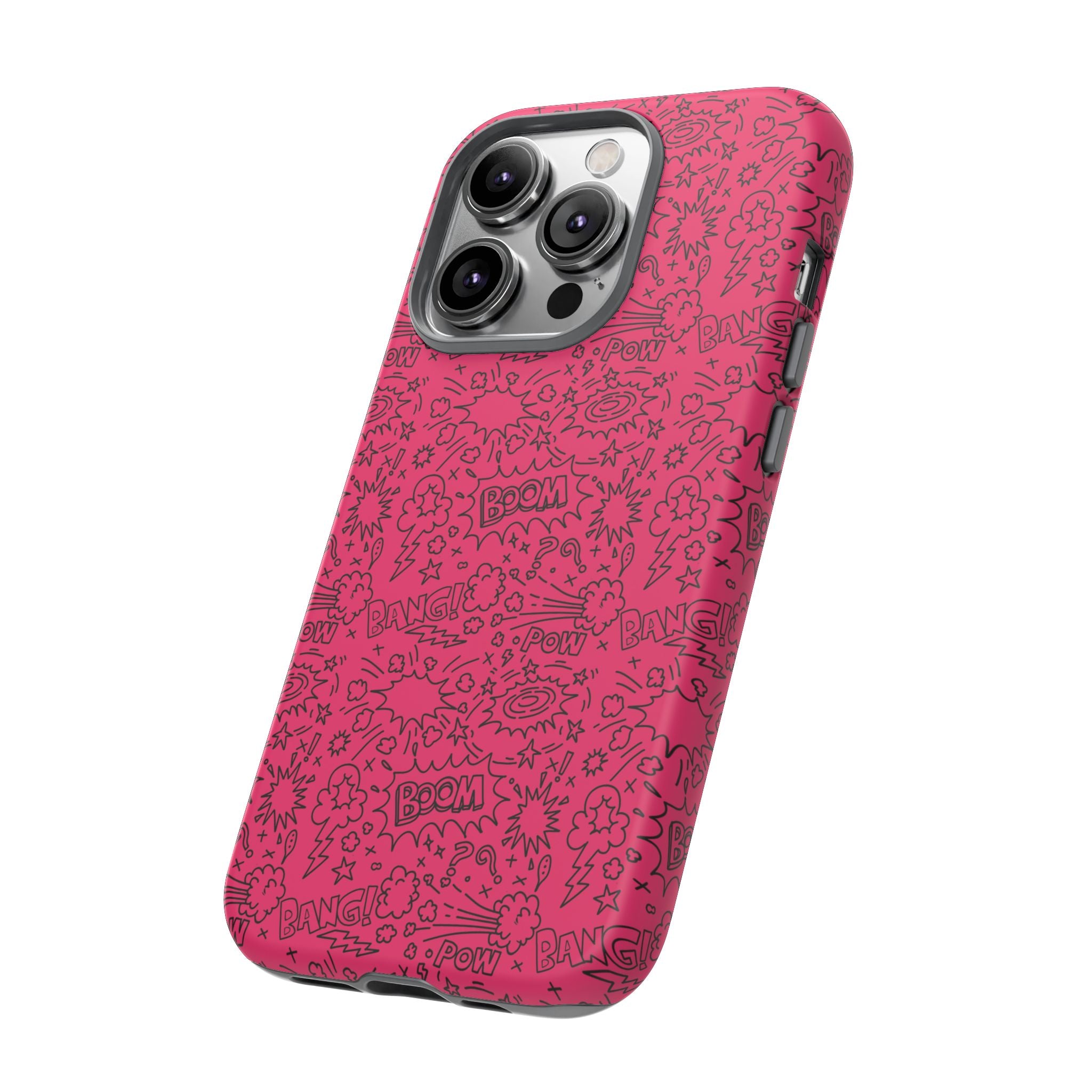 Pink Wow Tough Case for iPhone, Galaxy, or Google Pixel