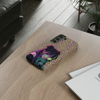 Purple Neon Lime Leopard Kz Tough Case for iPhone, Galaxy, or Google Pixel