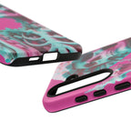 Neon Pink Skeleton Tough Phone Case for iPhone, Galaxy and Google Pixel