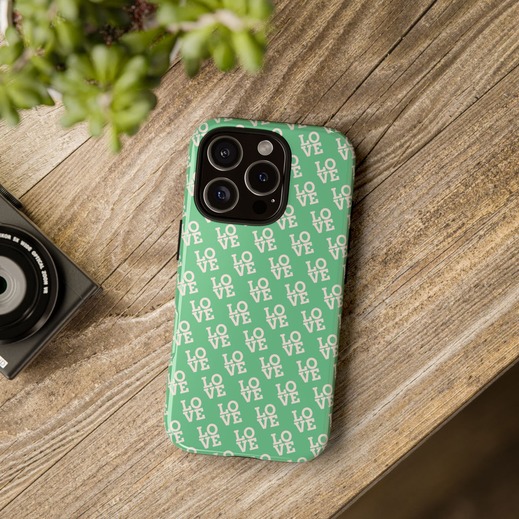 LOVE Aqua Tough Phone Case for iPhone, Galaxy, or Google Pixel