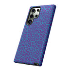 Leopard Printed Purple Blue Tough Phone Case for iPhone, Galaxy, or Google Pixel