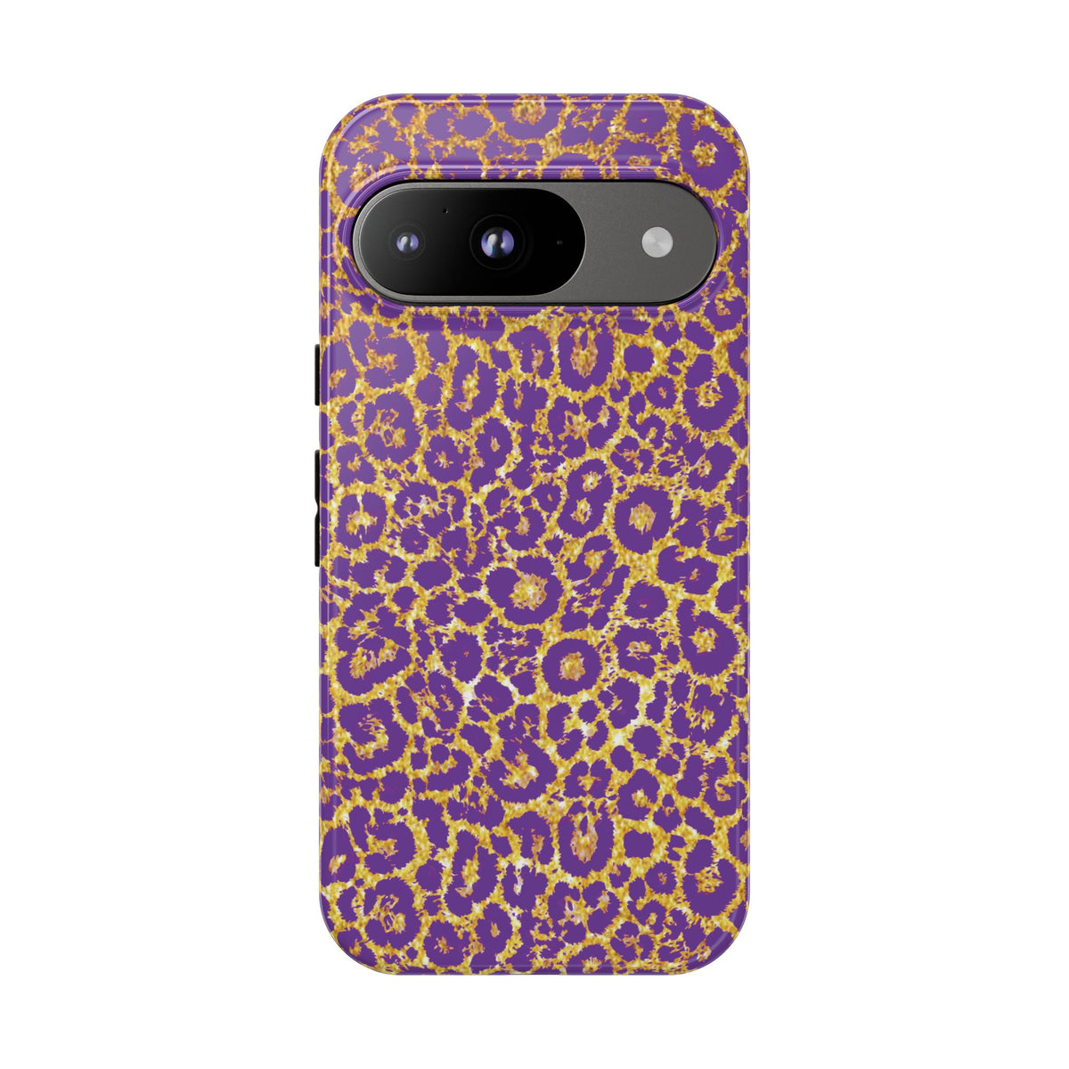Purple Gold Leopard Tough Phone Case for iPhone, Galaxy, or Google Pixel