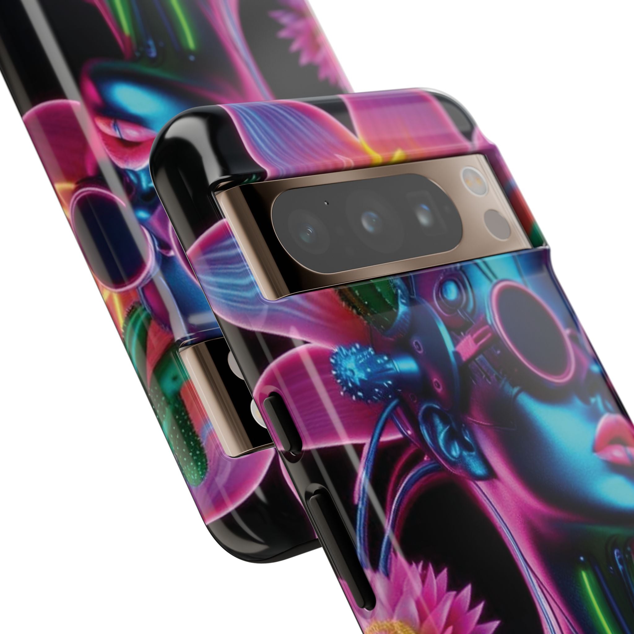 Neon Androgen Cactus Flower Tough Phone Case for iPhone, Galaxy, or Google Pixel
