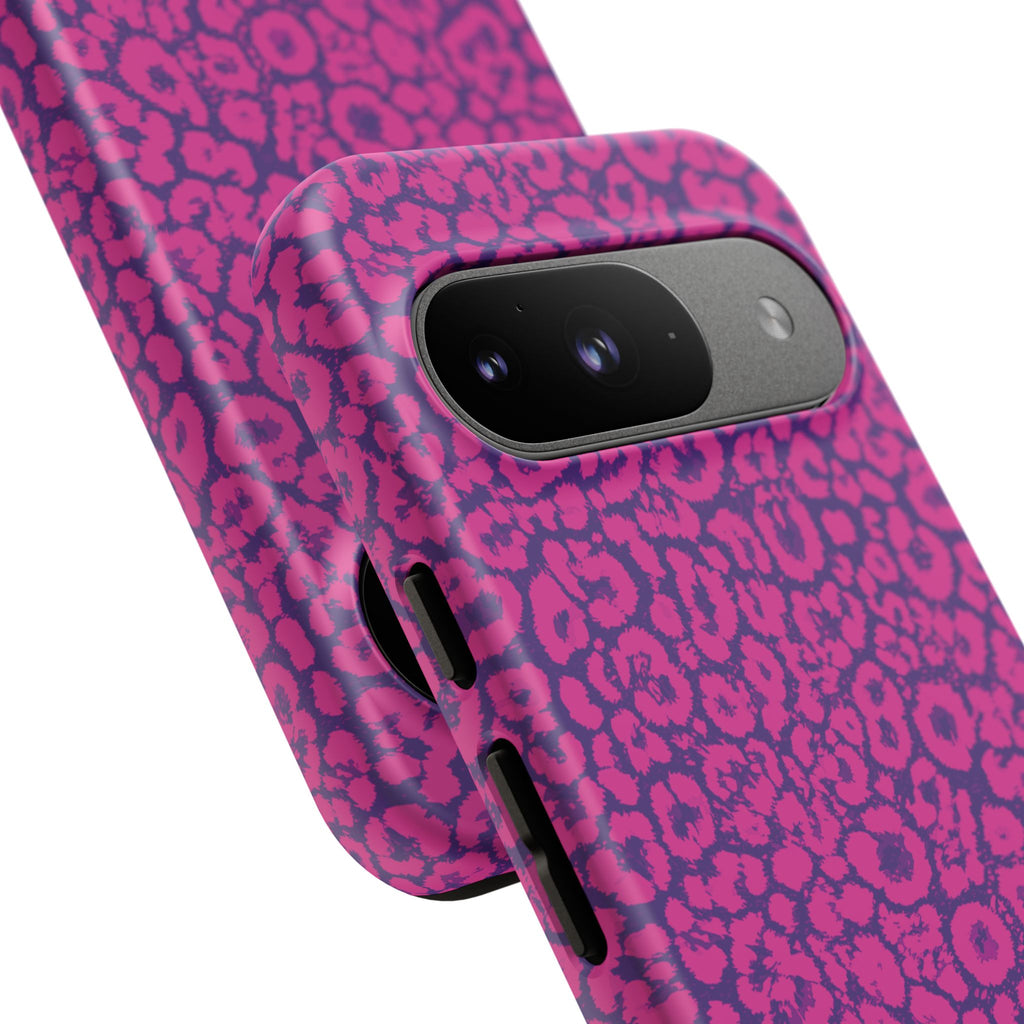 Pink Purple Leopard Tough Phone Case iPhone, Galaxy and Google Pixel