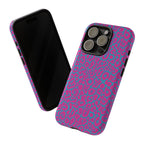 Pink Blue Leopard Tough Phone Case iPhone, Galaxy, or Google Pixel