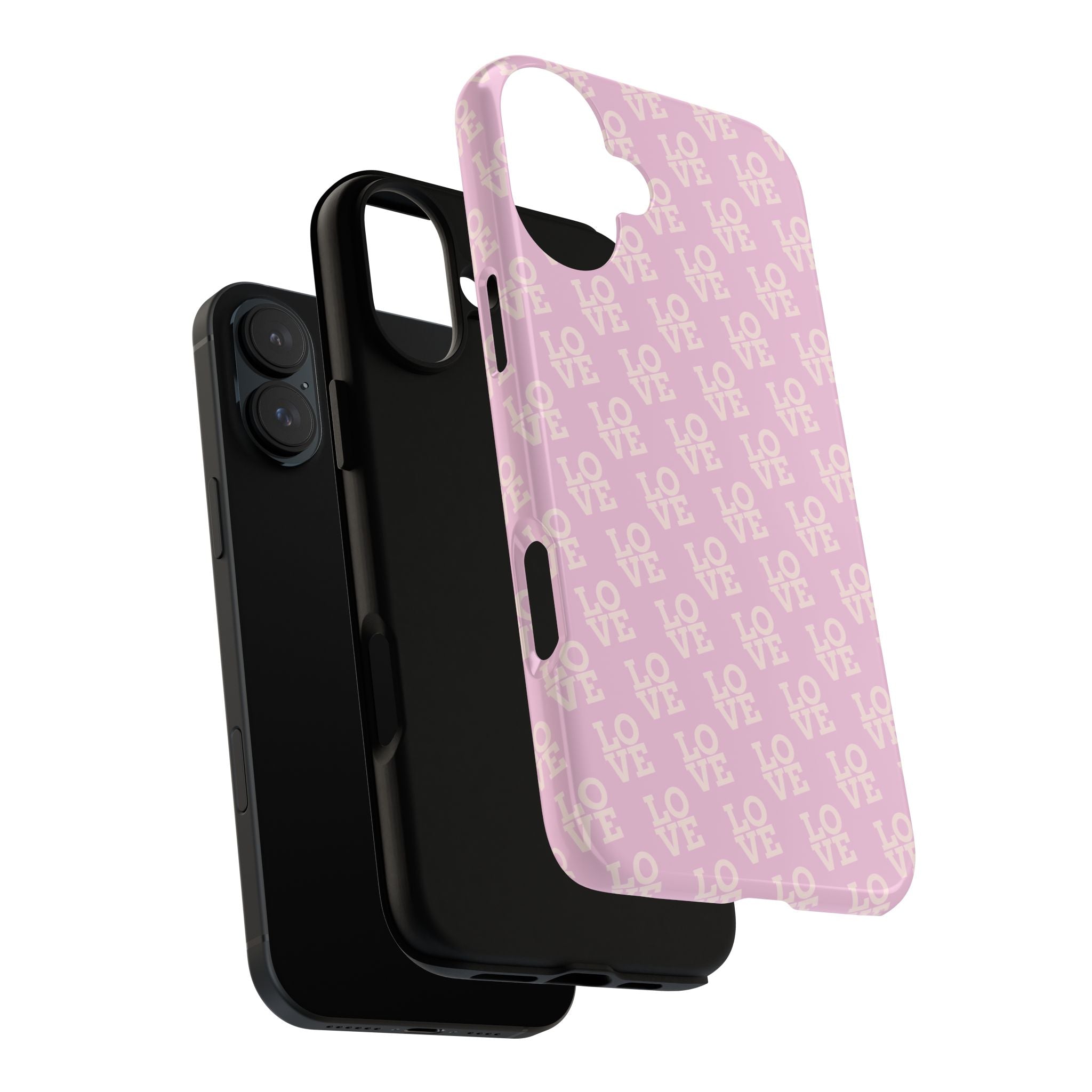 LOVE Pink Tough Phone Case for iPhone, Galaxy, or Google Pixel