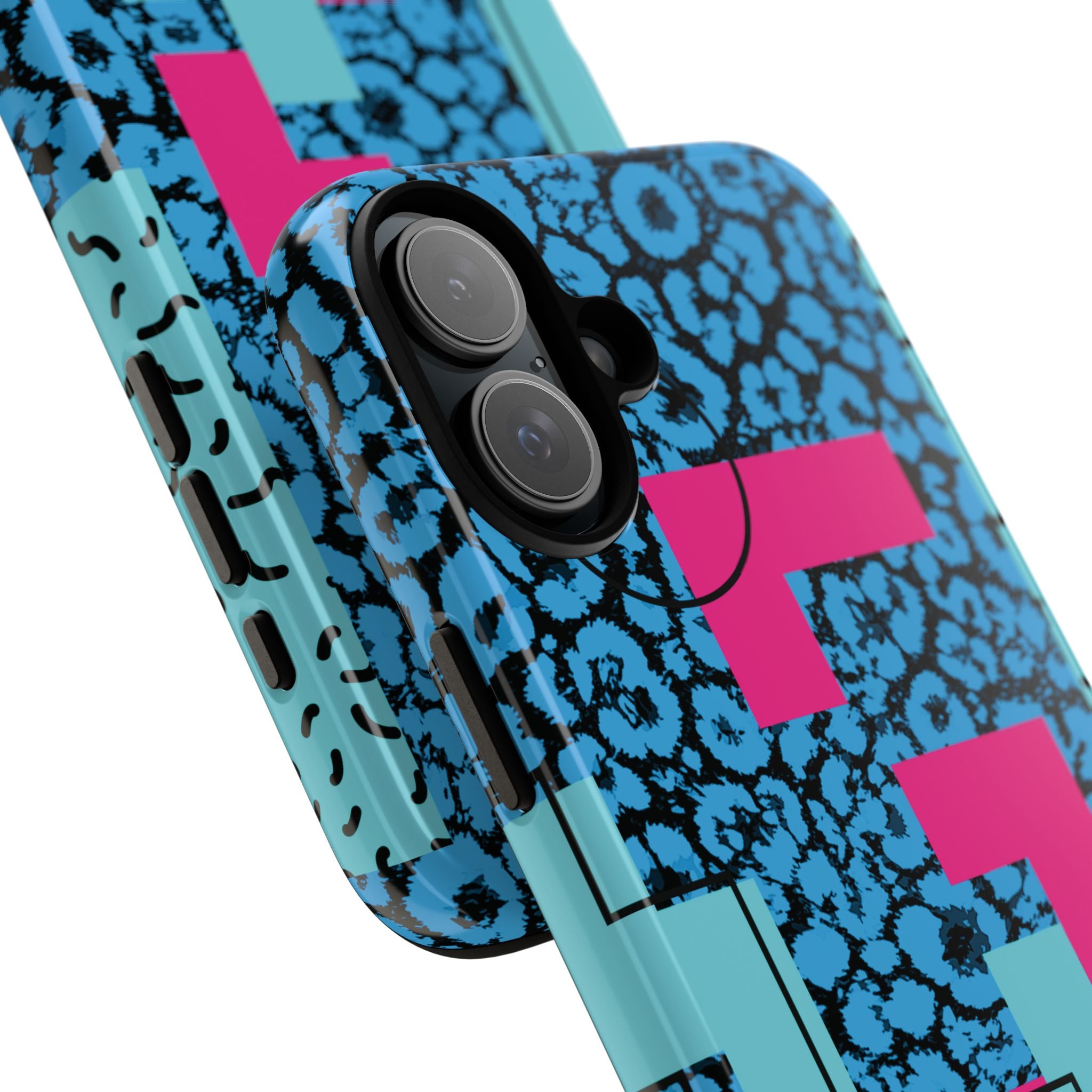 LOVE Blue Leopard 80s Vibe Tough Case for iPhone, Galaxy, or Google Pixel