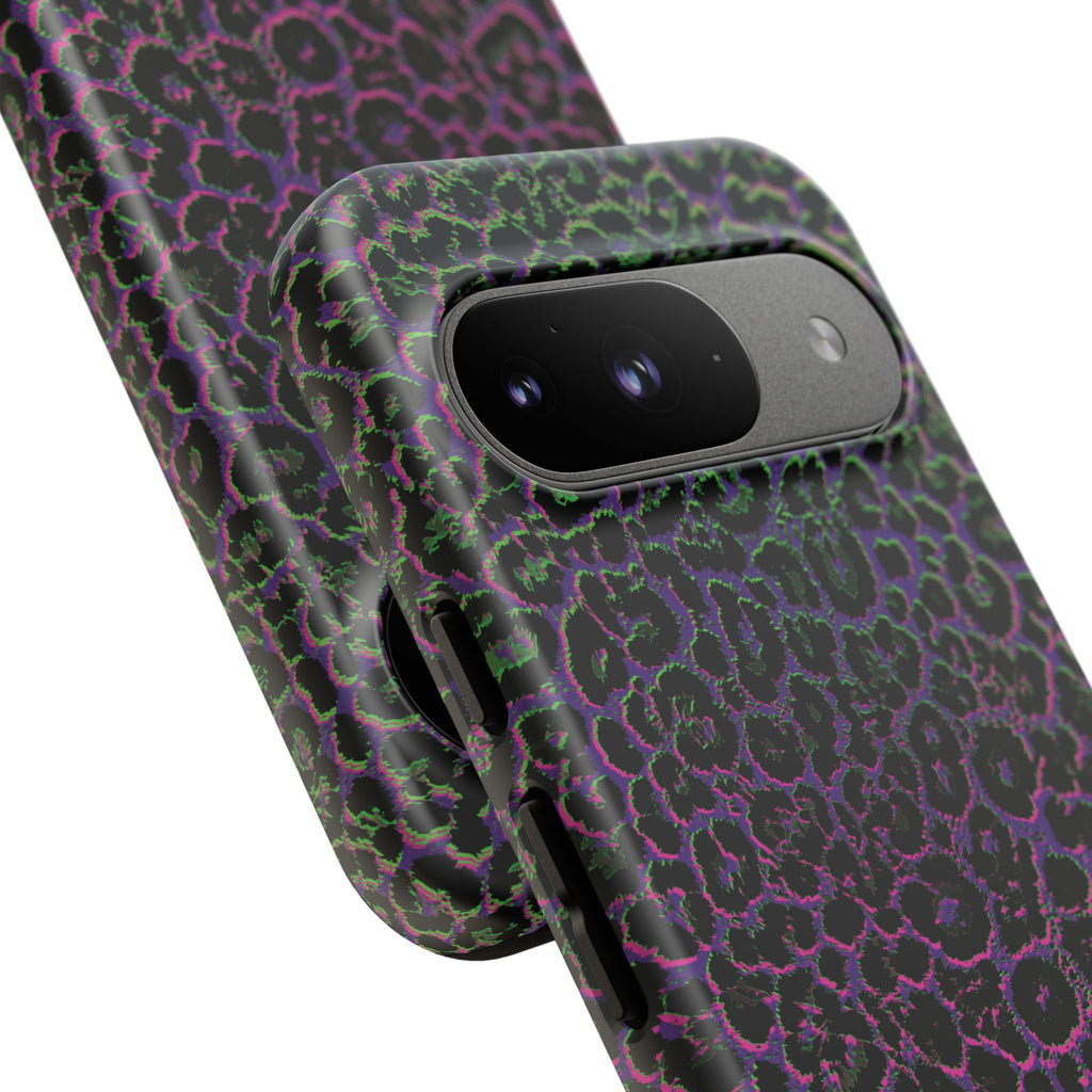 Colorful Leopard Tough Phone Case for iPhone, Galaxy, or Google Pixel