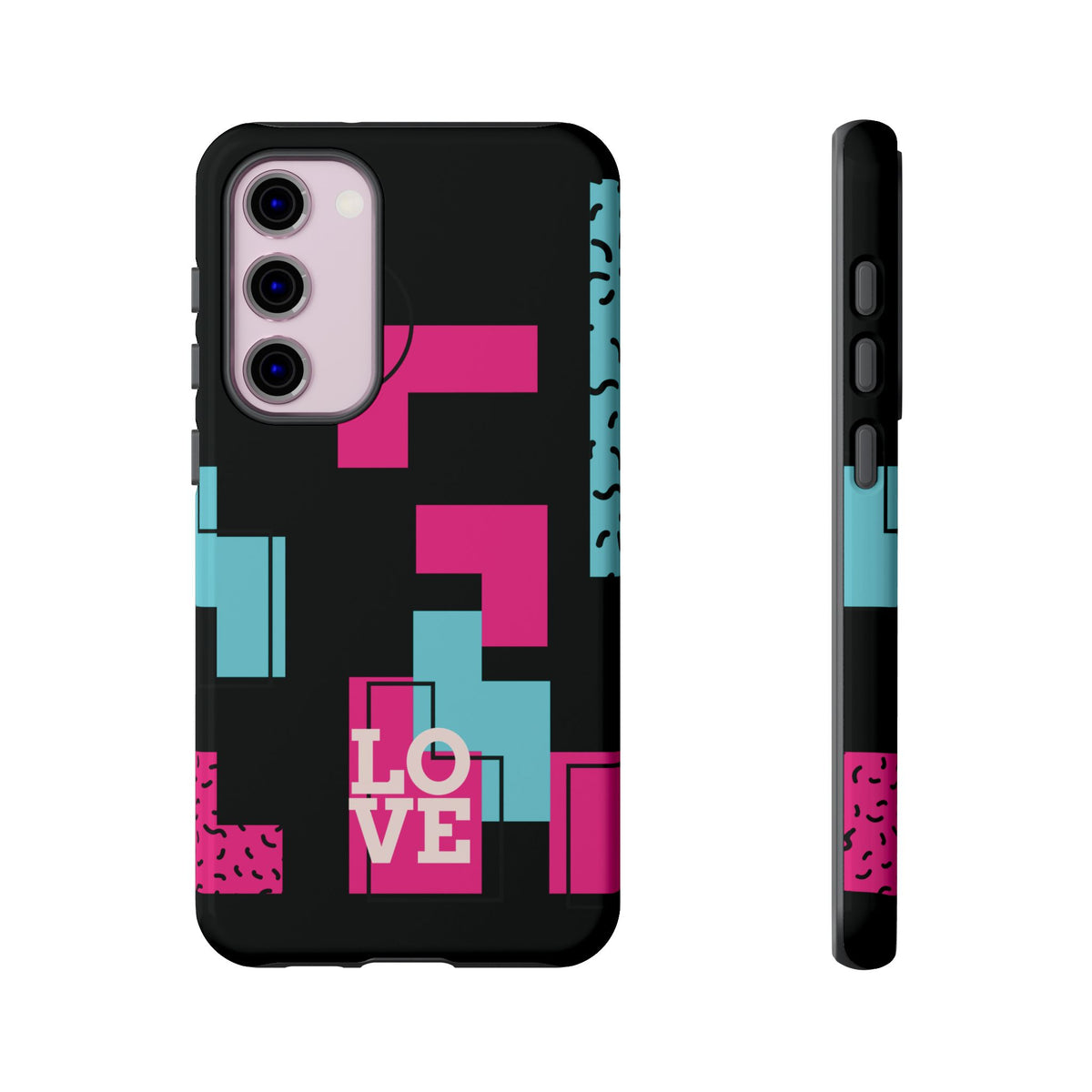 Retro Blocks LOVE Tough Case for iPhone, Galaxy or Google Pixel