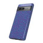 Leopard Printed Purple Blue Tough Phone Case for iPhone, Galaxy, or Google Pixel