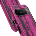 Hot Pink wood print Design Tough Phone Case for iPhone, Galaxy, or Google Pixel