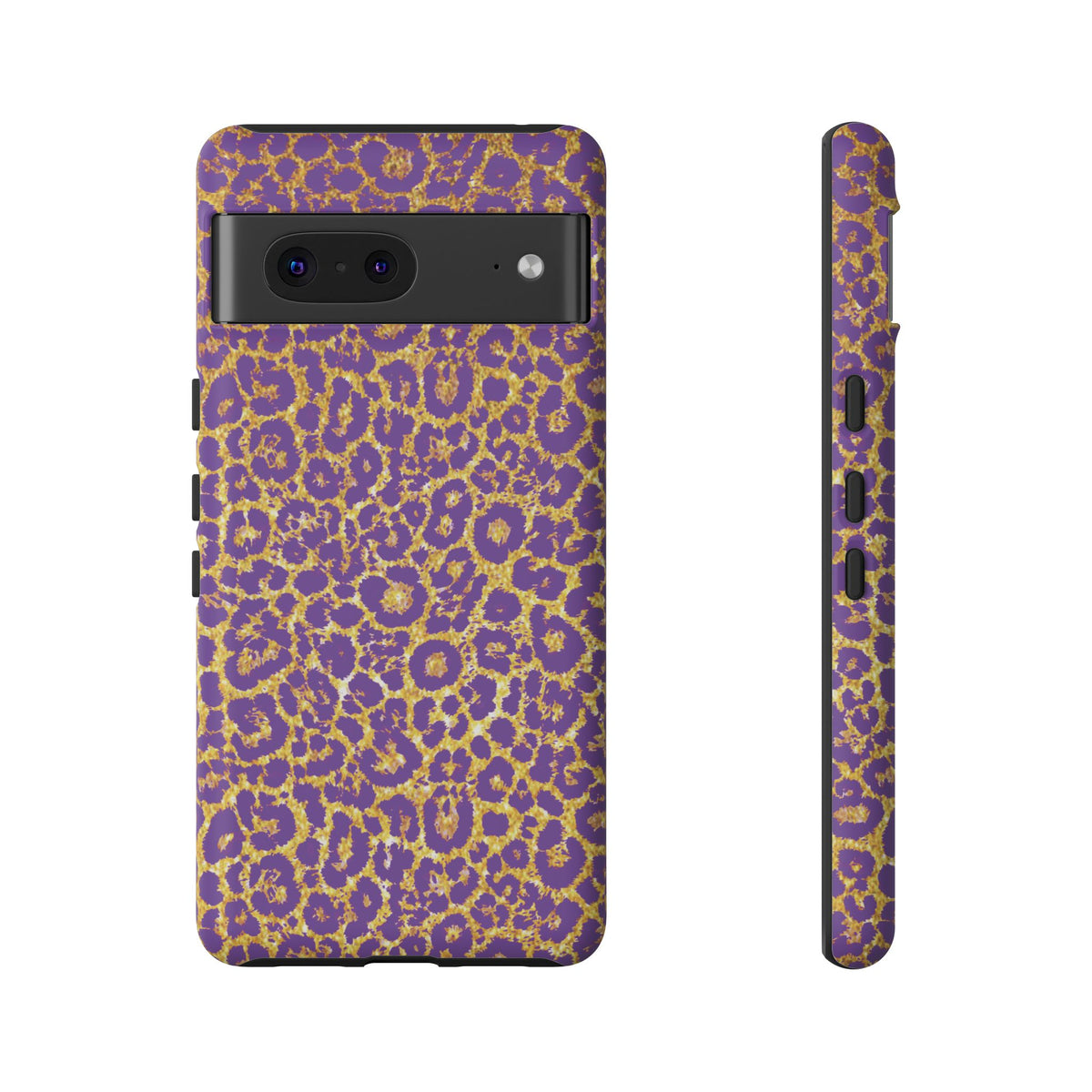 Purple Gold Leopard Tough Phone Case for iPhone, Galaxy, or Google Pixel