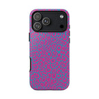 Pink Blue Leopard Tough Phone Case iPhone, Galaxy, or Google Pixel