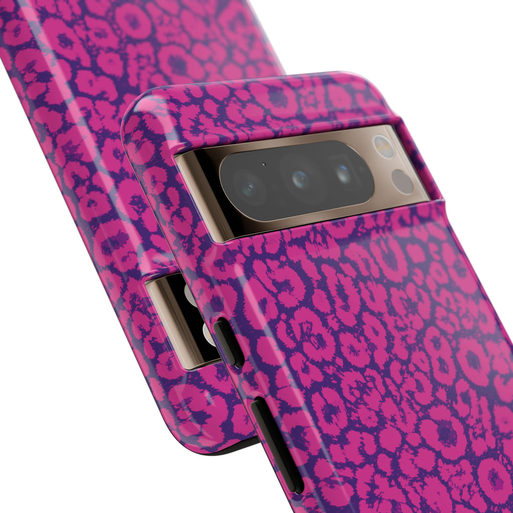 Pink Purple Leopard Tough Phone Case iPhone, Galaxy and Google Pixel