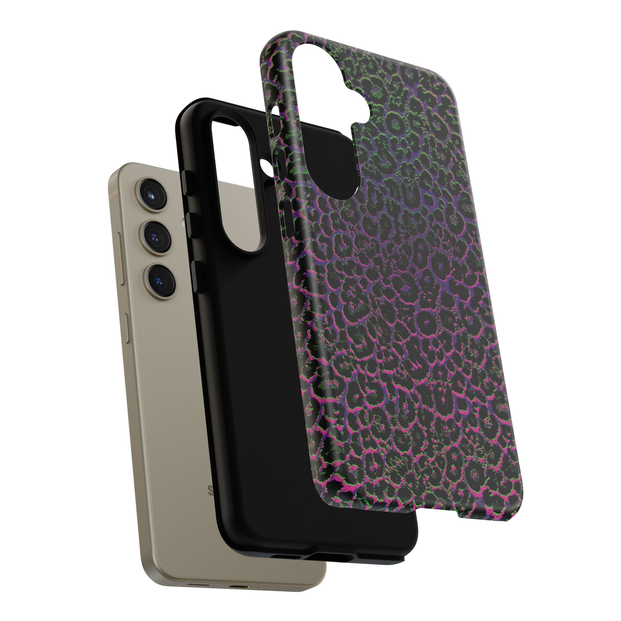 Colorful Leopard Tough Phone Case for iPhone, Galaxy, or Google Pixel