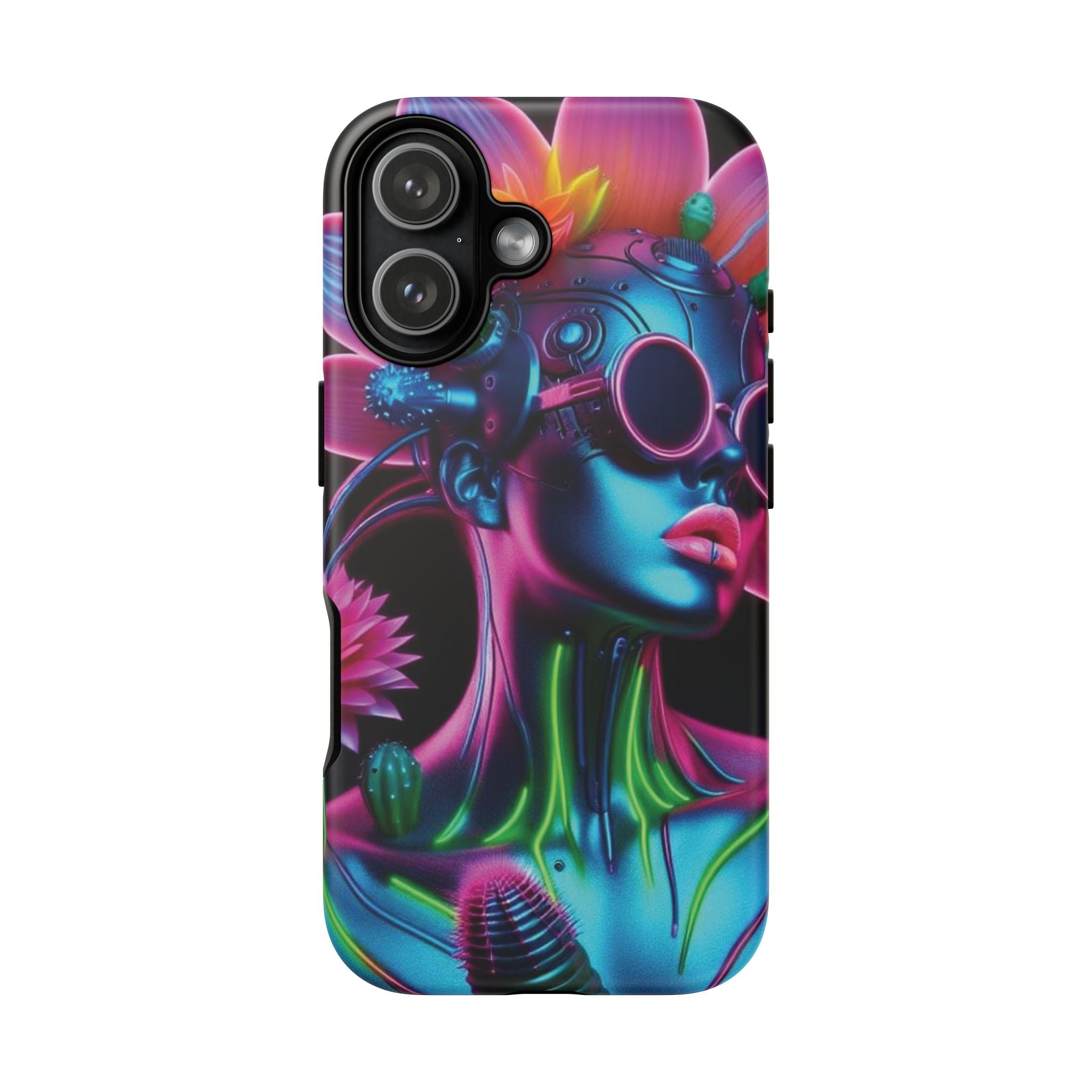 Neon Androgen Cactus Flower Tough Phone Case for iPhone, Galaxy, or Google Pixel