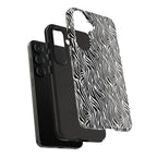 Black and White Zebra Print Tough Case iPhone, Galaxy and Google Pixel