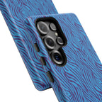 Zebra Print Blue and Purple Tough Case for iPhone, Galaxy or Google Pixel