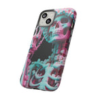 Neon Pink Skeleton (Black) Tough Phone Case for iPhone, Galaxy, or Google Pixel