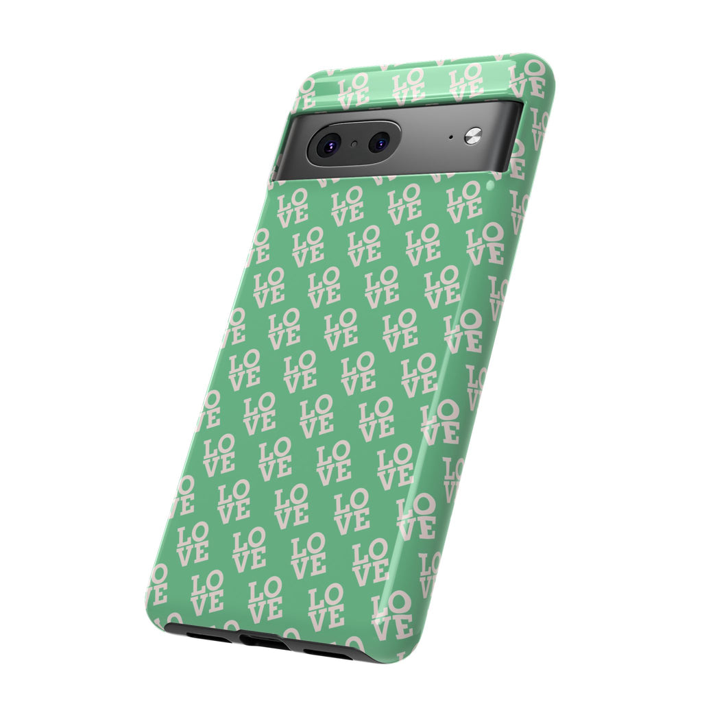 LOVE Aqua Tough Phone Case for iPhone, Galaxy, or Google Pixel